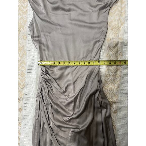 & Other Stories Gray Satin Draped Long Elegant Formal Dress Gown Size 2 - Picture 4 of 7